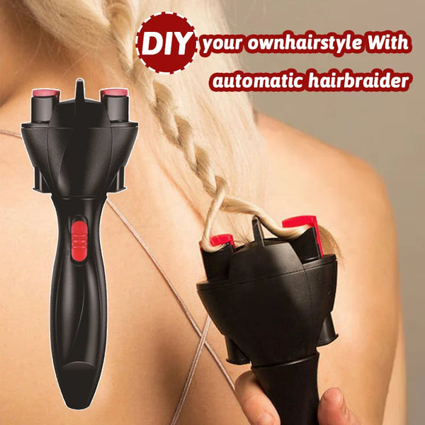 360° Rotating Automatic Hair Braider Machine – Electric Two-Strand Twist Braid Maker for Women & Girls