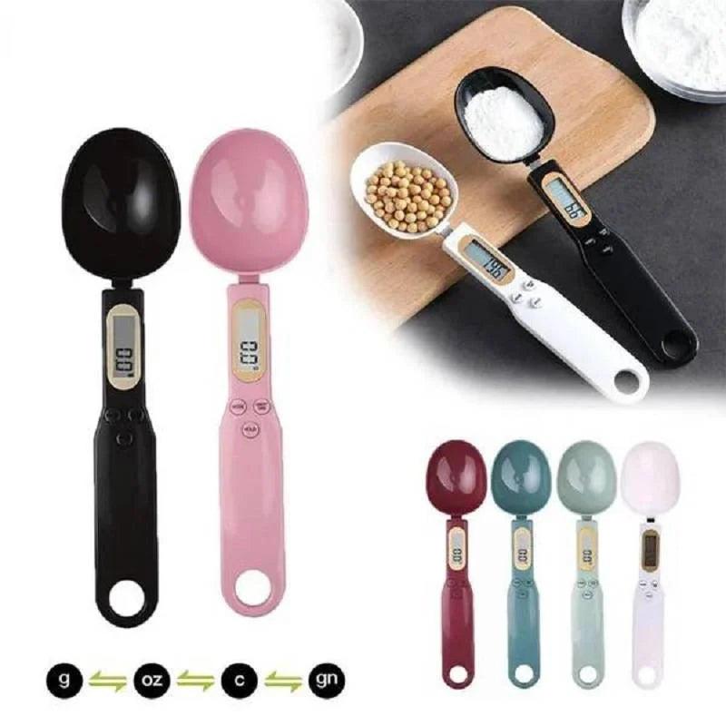 Digital Measuring Spoon Scale – 500g/0.5g LCD Kitchen Food Scale for Milk, Coffee & Sugar