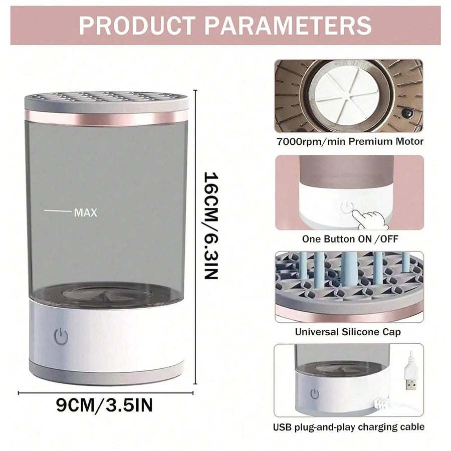 Electric Makeup Brush Cleaner Machine – Auto Spinner for Fast, Hygienic Brush Cleaning