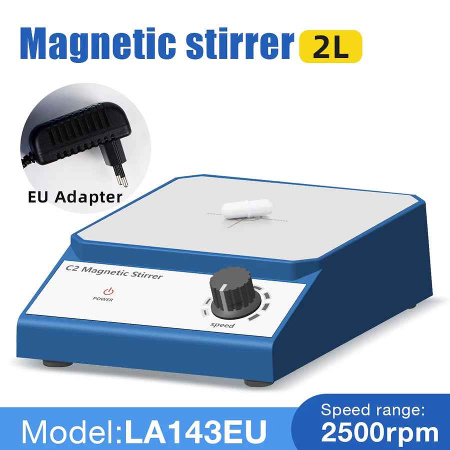Magnetic Stirrer Mixer with Stir Bar – Adjustable 0-2500 RPM, 2000ml, CE Certified (AC 100-240V)