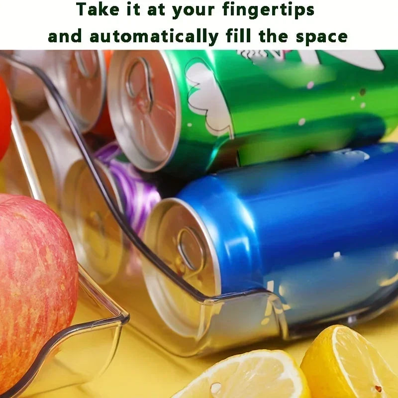 Refrigerator Can Dispenser & Organizer Bins – Auto Rolling Soda Can Holder for Fridge & Pantry