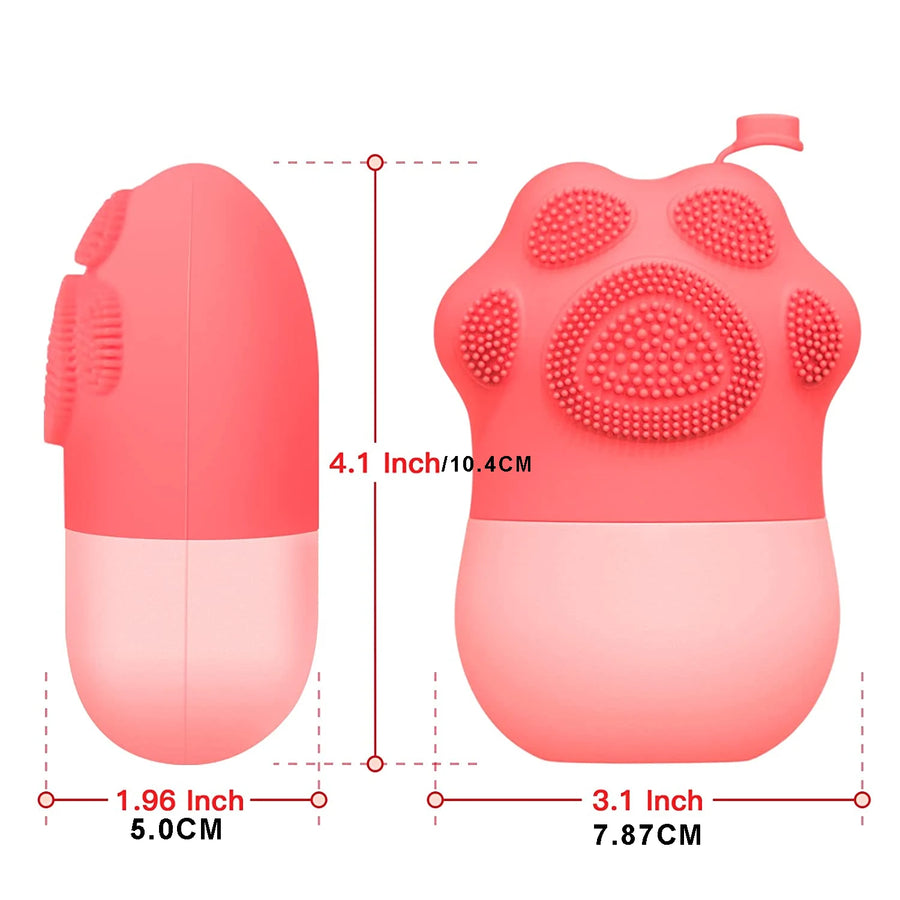 Ice Roller for Face & Eyes – Cooling De-Puff Skin Care Tool with Silicone Brush & Scrubber Mat
