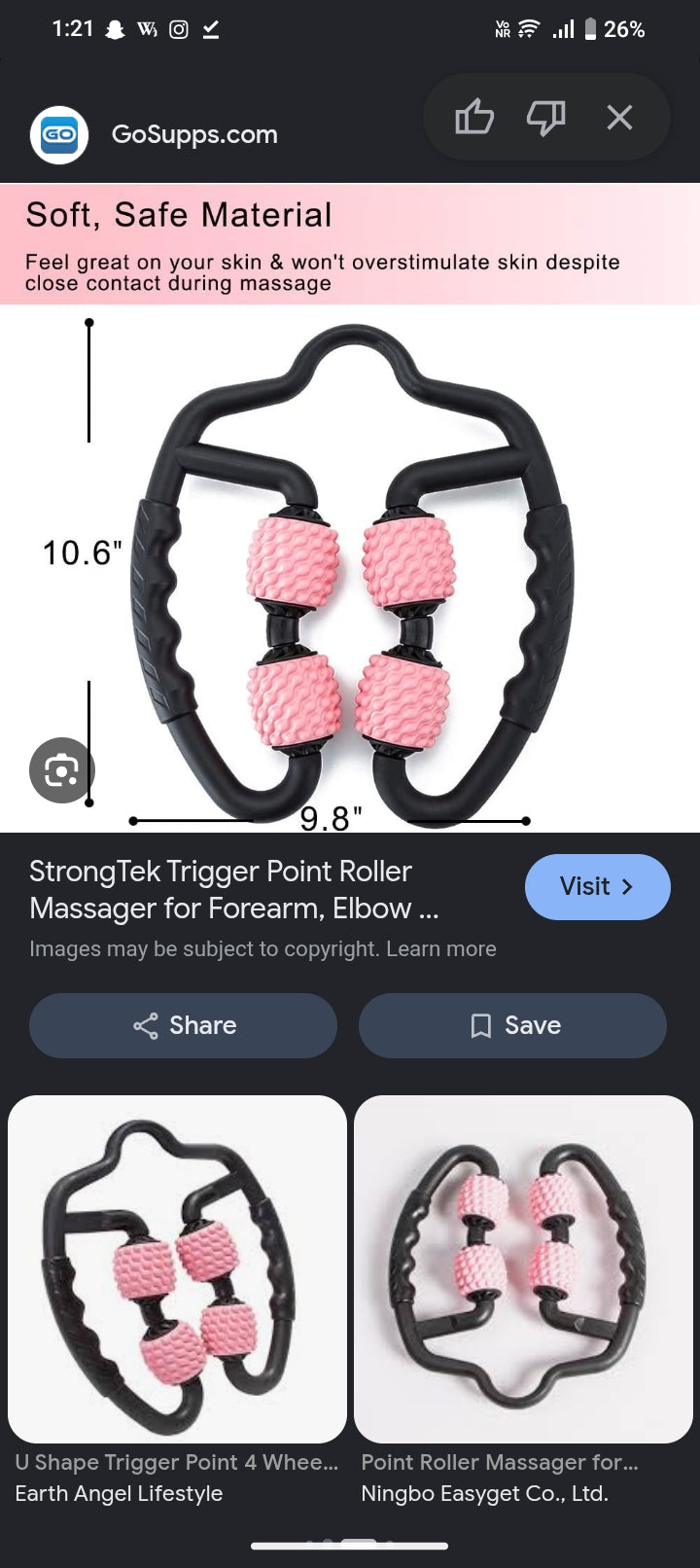 SenYork U-Shape Muscle Massage Roller – Deep Tissue Pain Relief & Recovery Tool