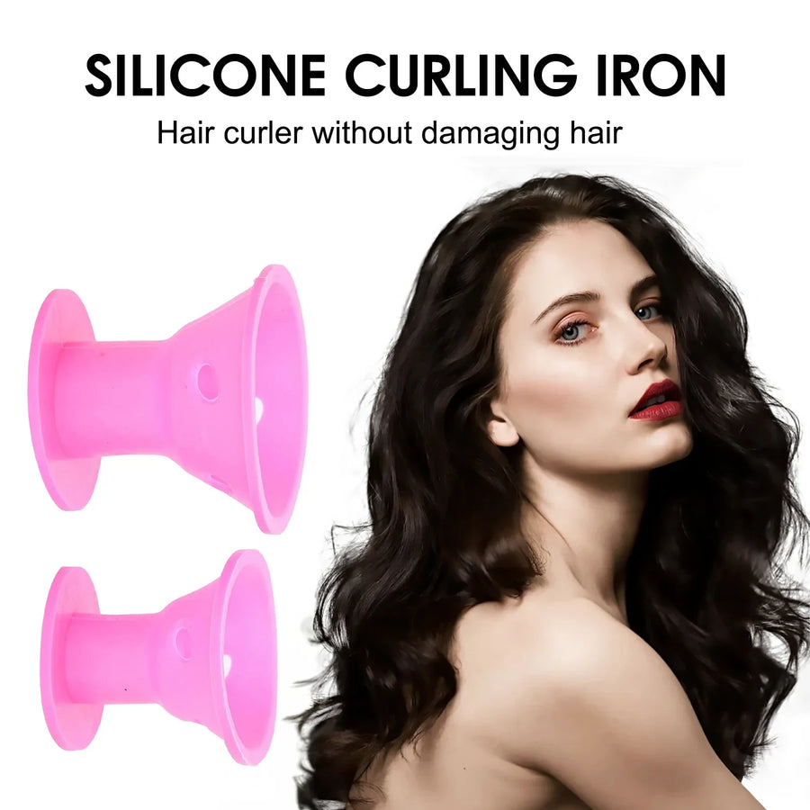 Heatless Hair Curlers Set – 10 Pcs Soft Overnight Silicone Rollers for Women & Kids, No Heat Damage