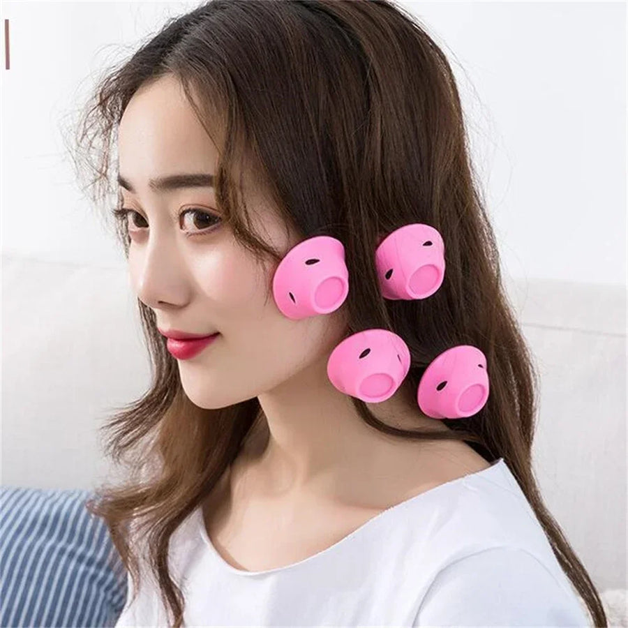 Heatless Hair Curlers Set – 10 Pcs Soft Overnight Silicone Rollers for Women & Kids, No Heat Damage