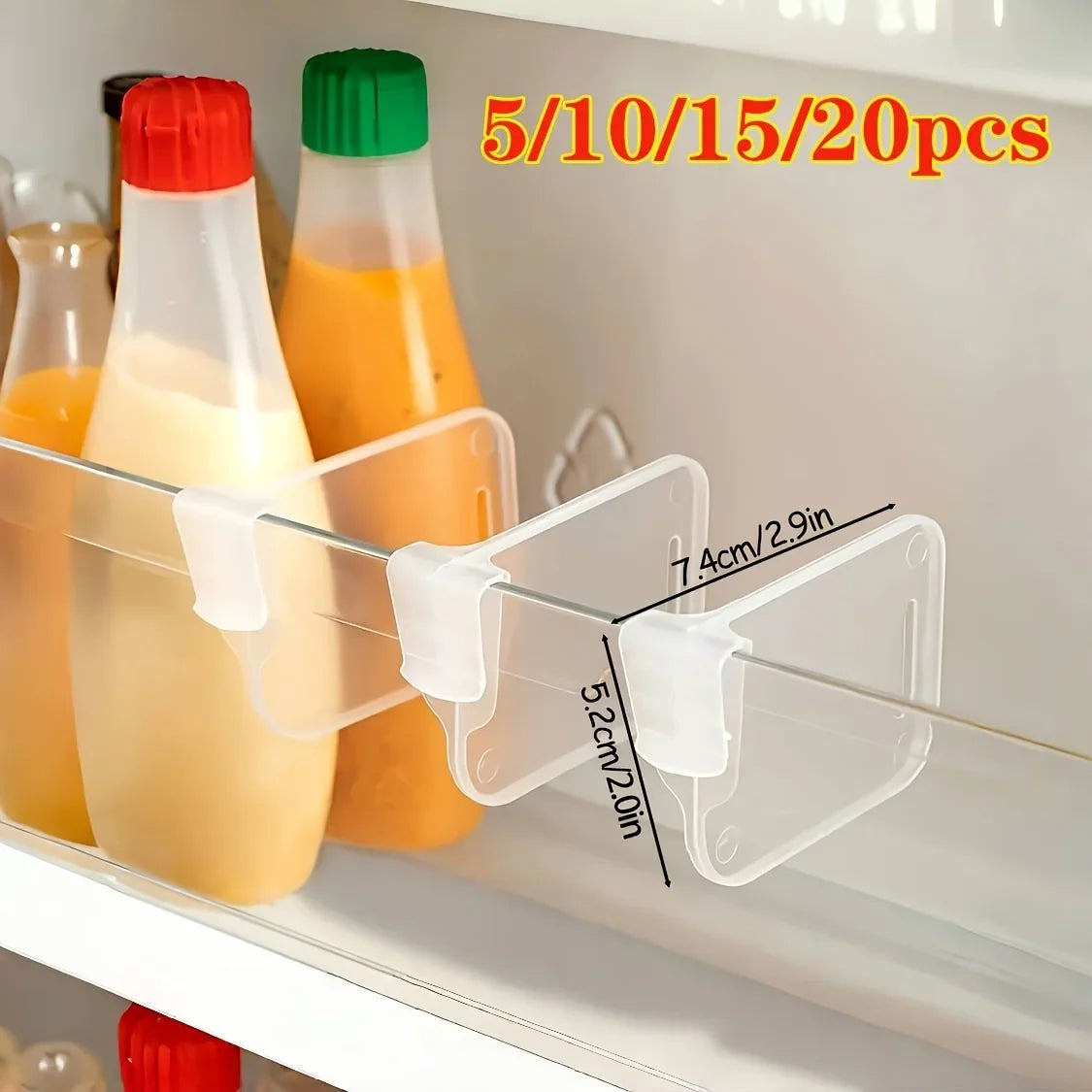 Clear Refrigerator Organizer Dividers – Adjustable Fridge Storage Compartments (5/10/15/20 Pack)