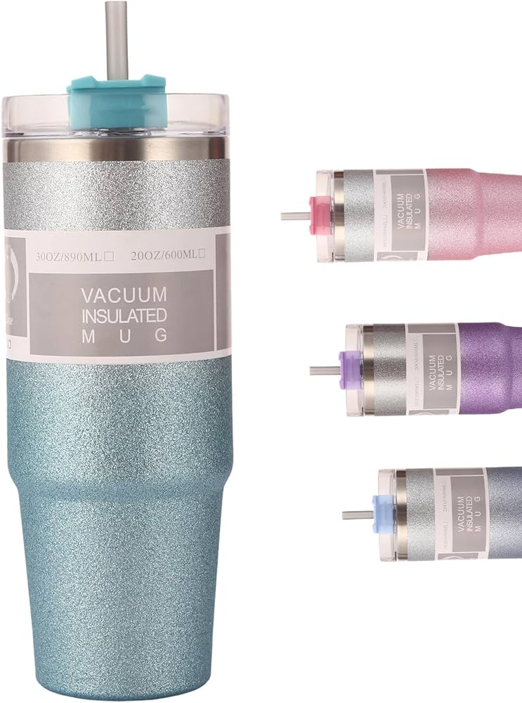 Stainless Steel Tumbler Water Bottle with Straw – 24Hr Cold, 12Hr Hot, Leak-Proof