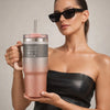 Stainless Steel Tumbler Water Bottle with Straw – 24Hr Cold, 12Hr Hot, Leak-Proof