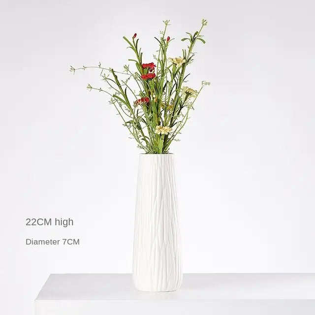 Modern Minimalist White Hemp Rope Ceramic Vase – Scandinavian & Boho Home Decor