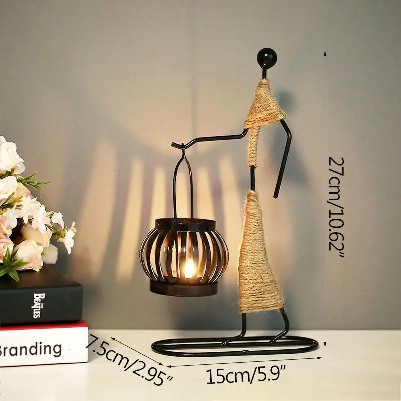 Nordic Metal Candlestick – Minimalist Scandinavian Home Decor for Dining & Shelf