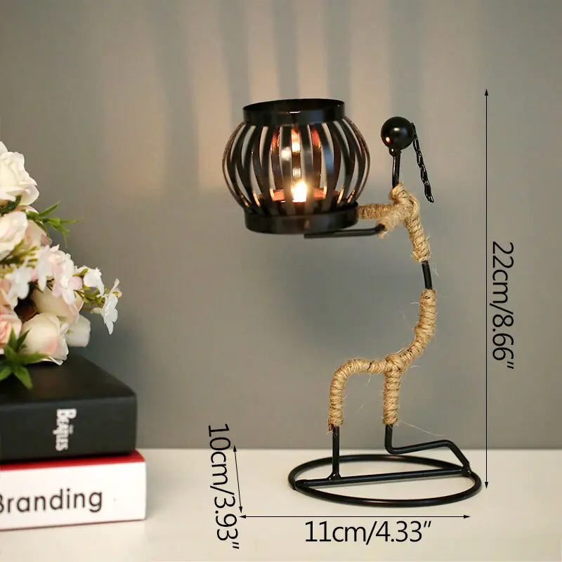 Nordic Metal Candlestick – Minimalist Scandinavian Home Decor for Dining & Shelf