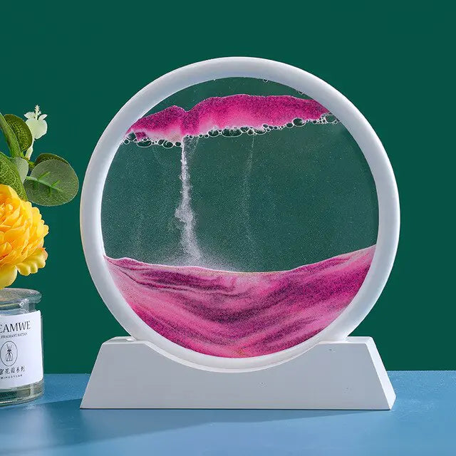SenYork 3D Moving Sand Art Decor – Mesmerizing Desk Decoration & Stress Relief