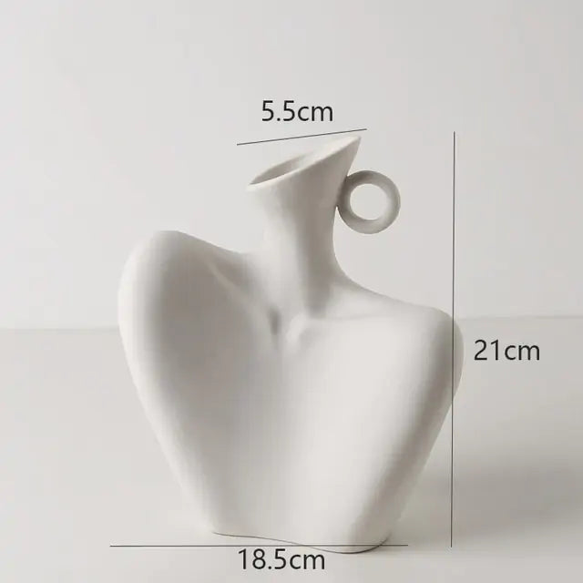Home Decor Sculpture Ceramic Vase – Artistic Statement Piece for Living Room & Office