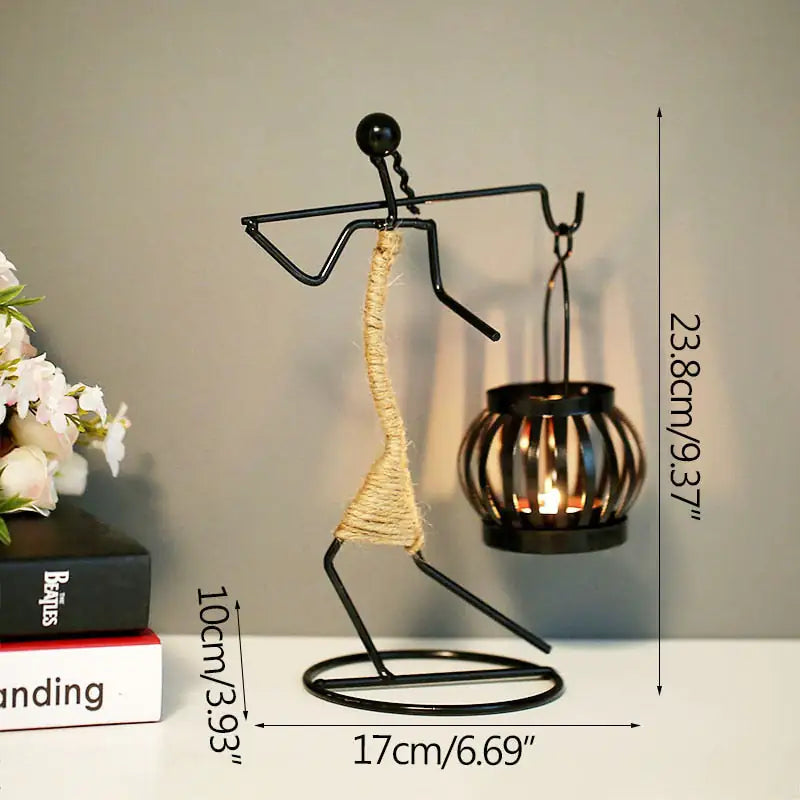 Nordic Metal Candlestick – Minimalist Scandinavian Home Decor for Dining & Shelf