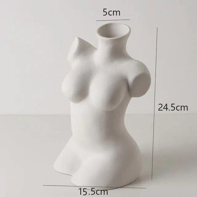 Home Decor Sculpture Ceramic Vase – Artistic Statement Piece for Living Room & Office