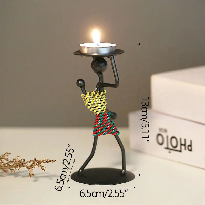 Nordic Metal Candlestick – Minimalist Scandinavian Home Decor for Dining & Shelf