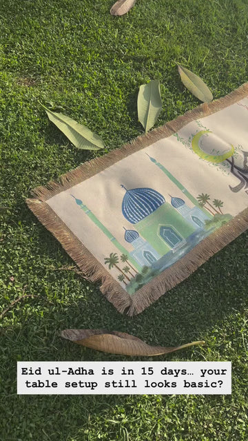 EID Mubarak Table Runner – Elegant Ramadan & Eid Festive Home Decoration