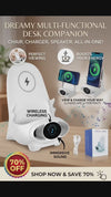 2-in-1 Wireless Phone Charger & Chair Sound Amplifier – Qi Compatible for Movies & Gaming