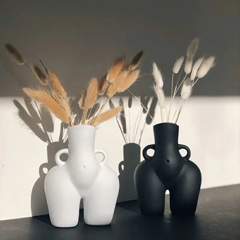 Home Decor Sculpture Ceramic Vase – Artistic Statement Piece for Living Room & Office