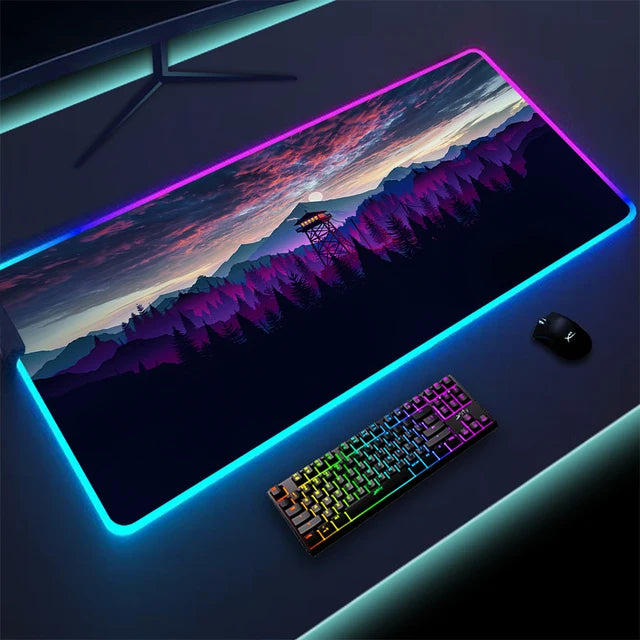 Luminous RGB LED Mouse Pad – Large Gaming Desk Pad with Waterproof Surface