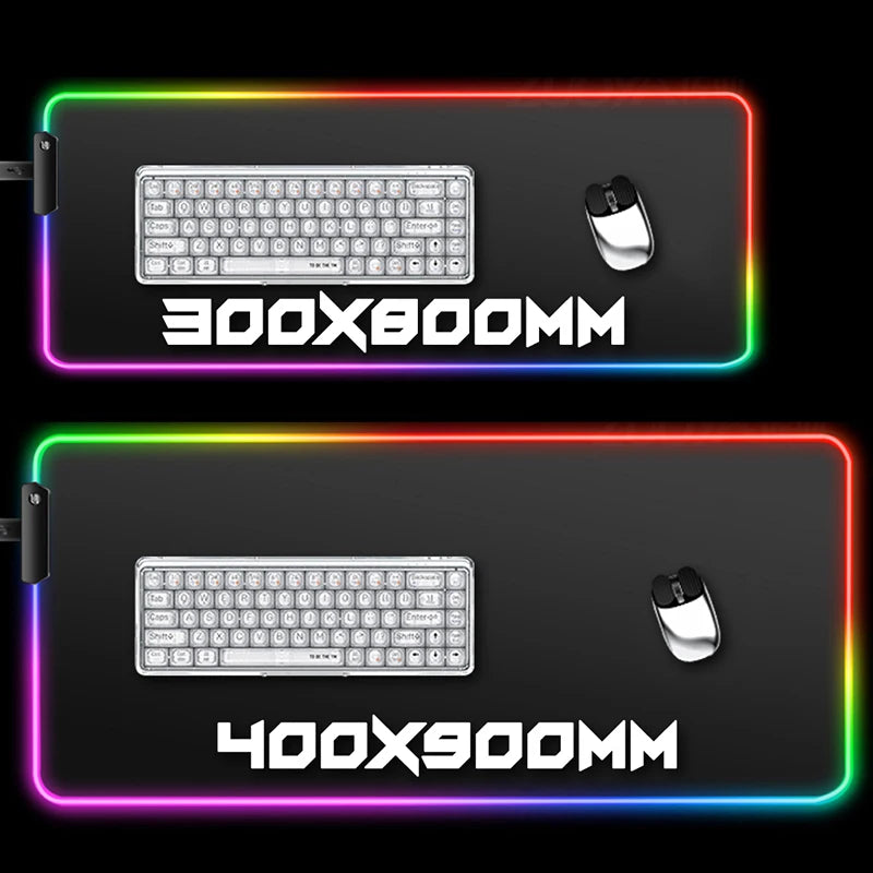 Luminous RGB LED Mouse Pad – Large Gaming Desk Pad with Waterproof Surface
