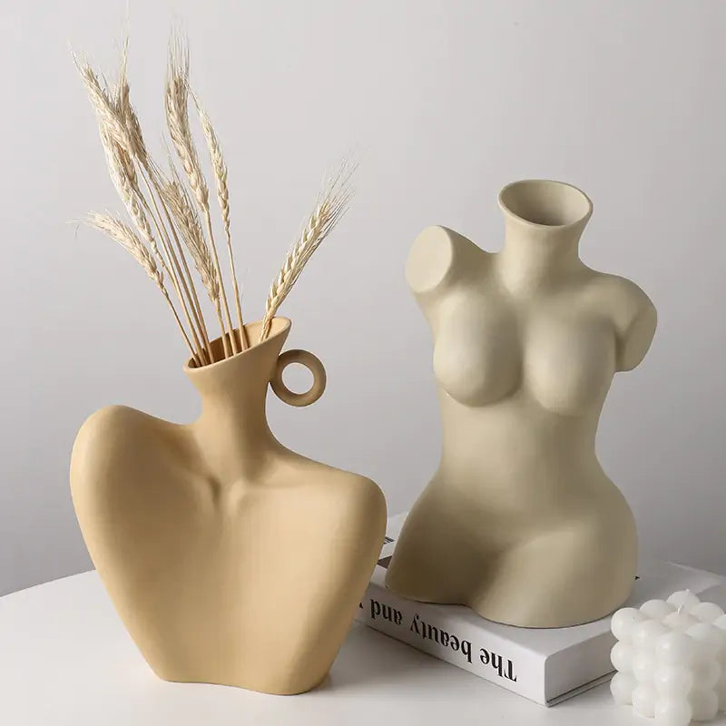 Home Decor Sculpture Ceramic Vase – Artistic Statement Piece for Living Room & Office