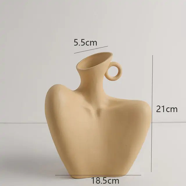 Home Decor Sculpture Ceramic Vase – Artistic Statement Piece for Living Room & Office