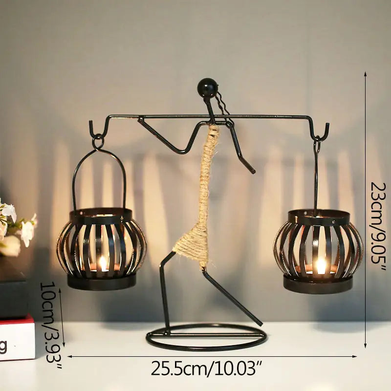 Nordic Metal Candlestick – Minimalist Scandinavian Home Decor for Dining & Shelf