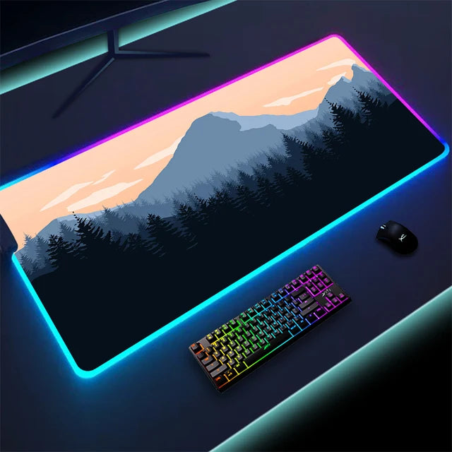 Luminous RGB LED Mouse Pad – Large Gaming Desk Pad with Waterproof Surface
